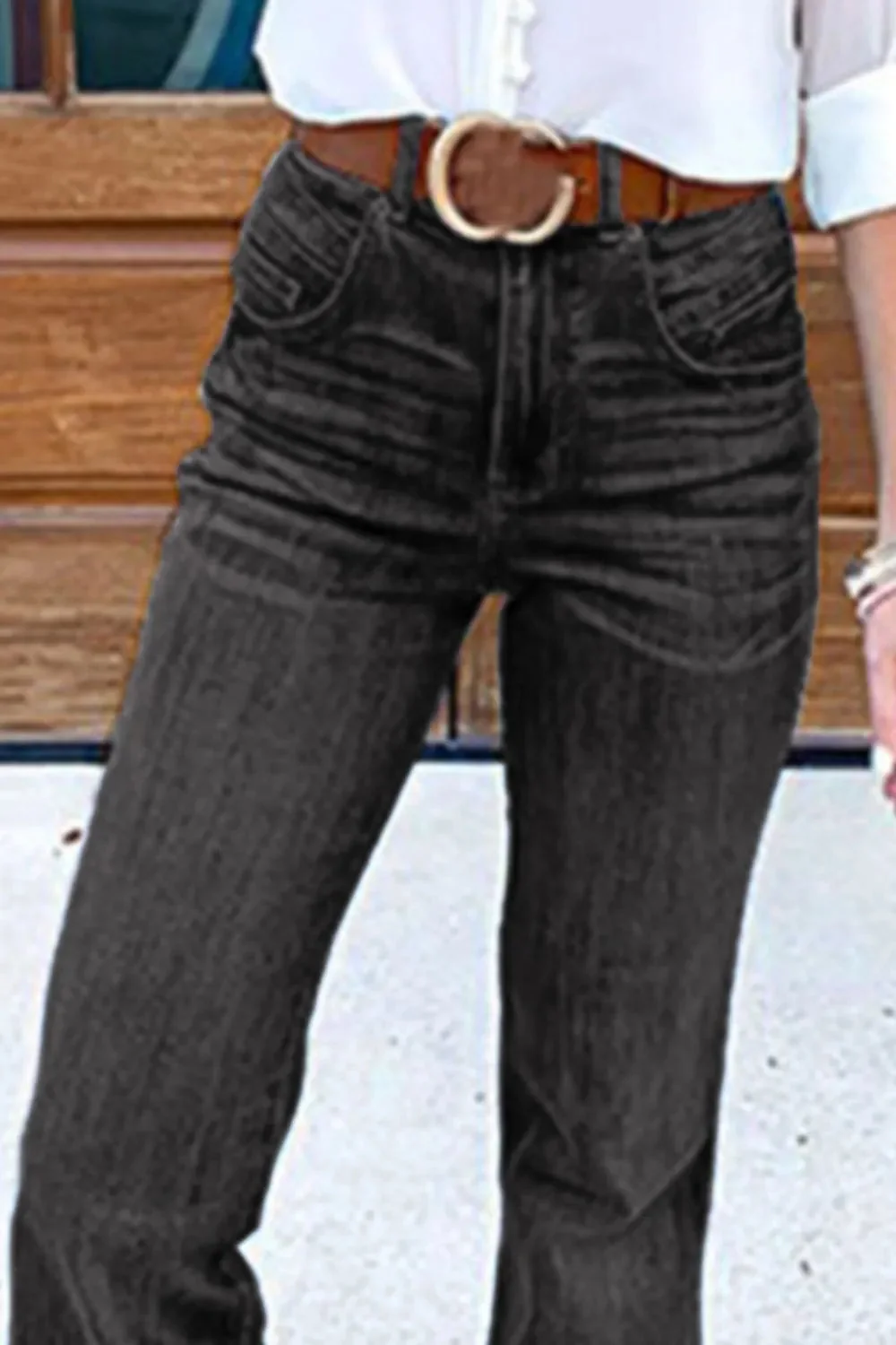 Classic Full-Length Denim Jeans with Pockets