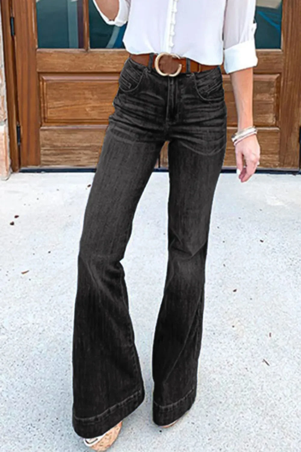 Classic Full-Length Denim Jeans with Pockets