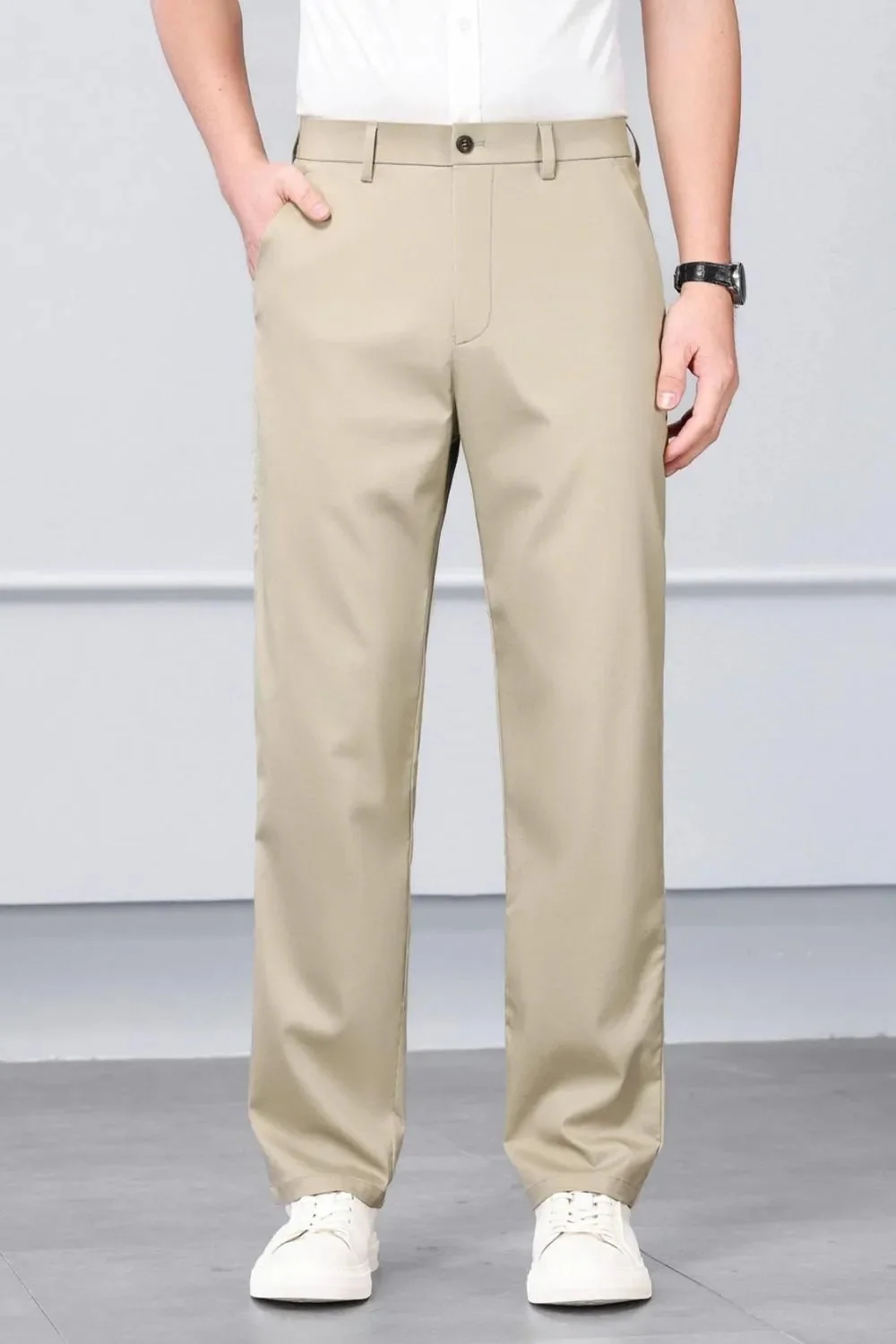 Khaki Wide Leg Pants for Men | Trendsi