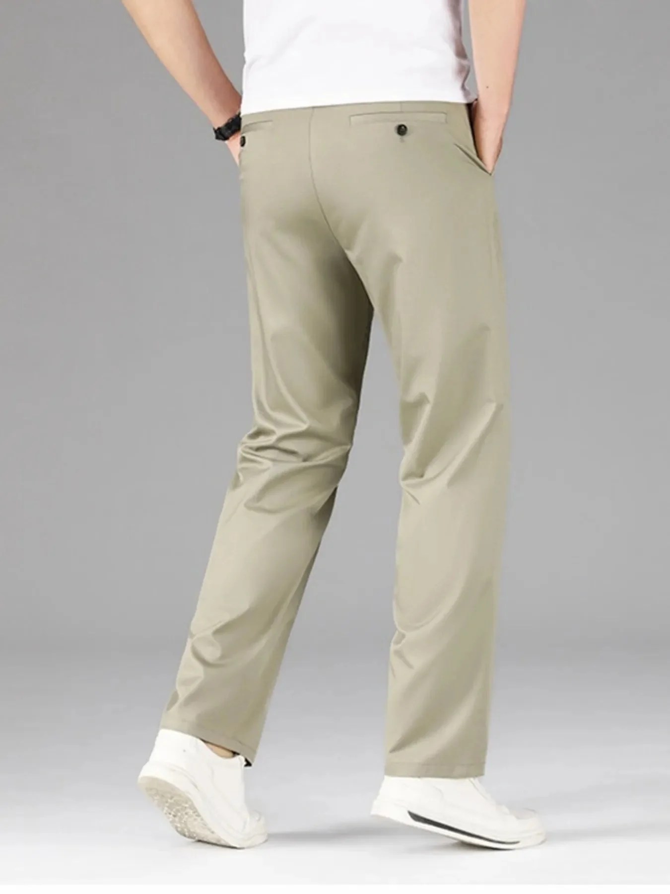 Mens Gray Loose Fit Cargo Pants