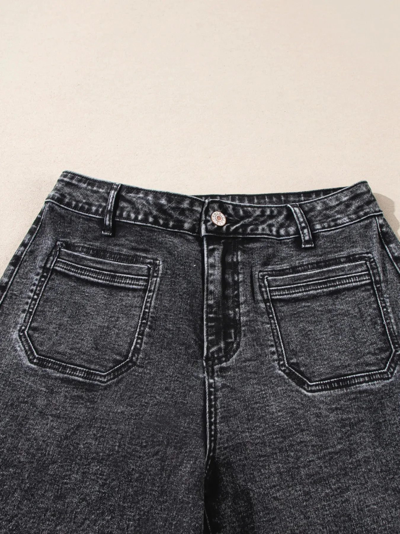 Black High-Waist Wide Leg Jeans for Women