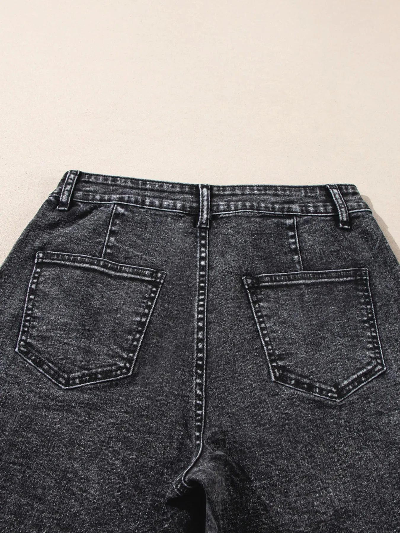 Black High-Waist Wide Leg Jeans for Women