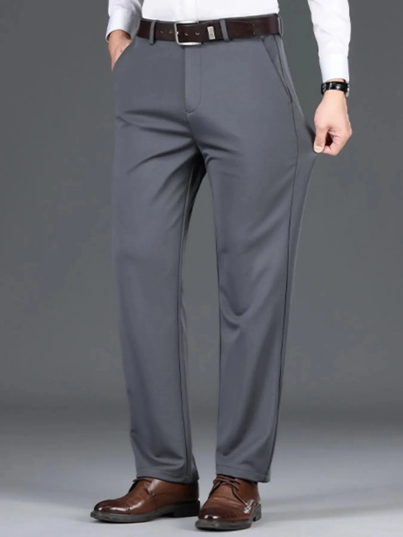 Breathable Pocketed Black Pants for Men