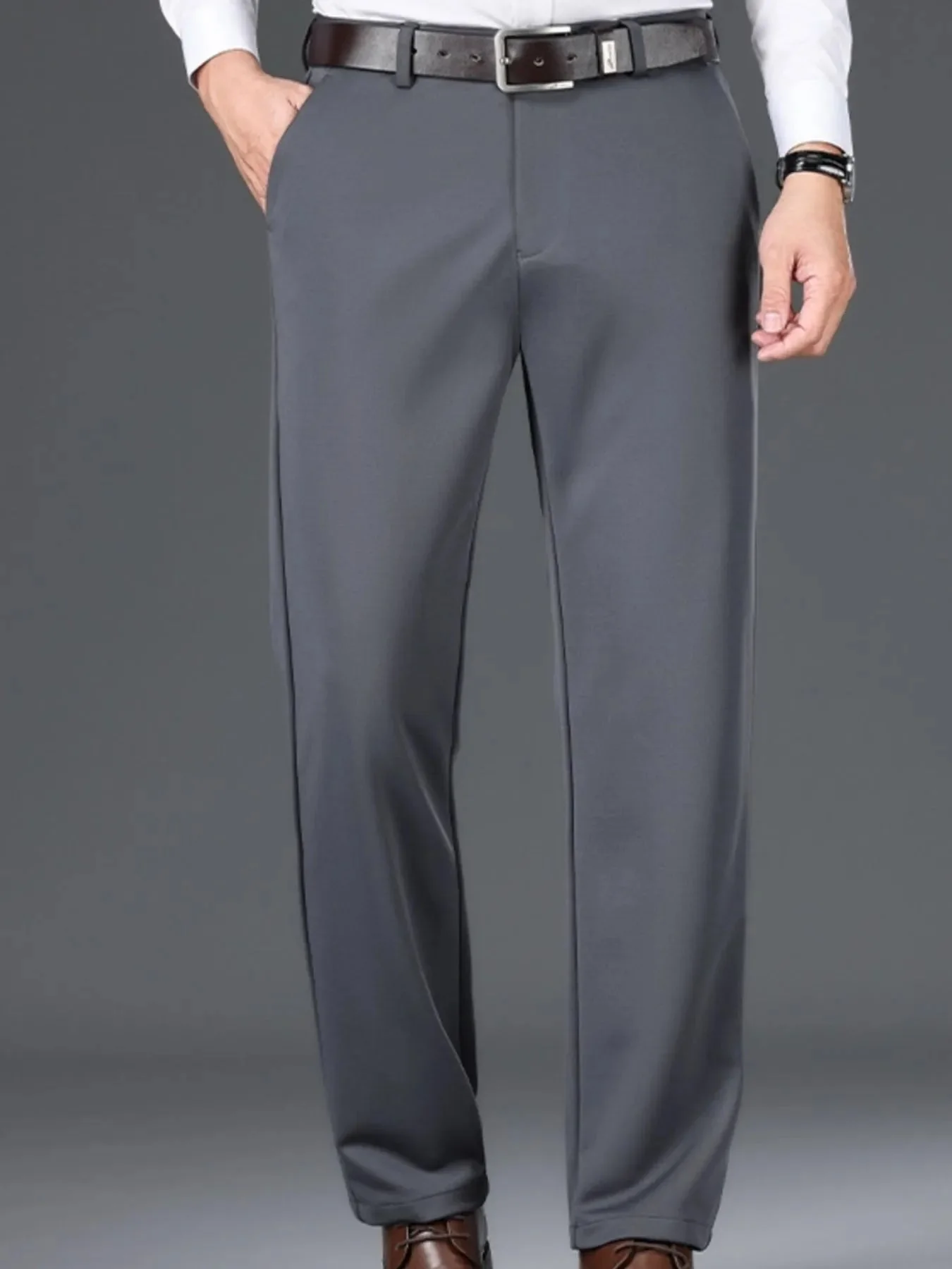 Breathable Pocketed Black Pants for Men