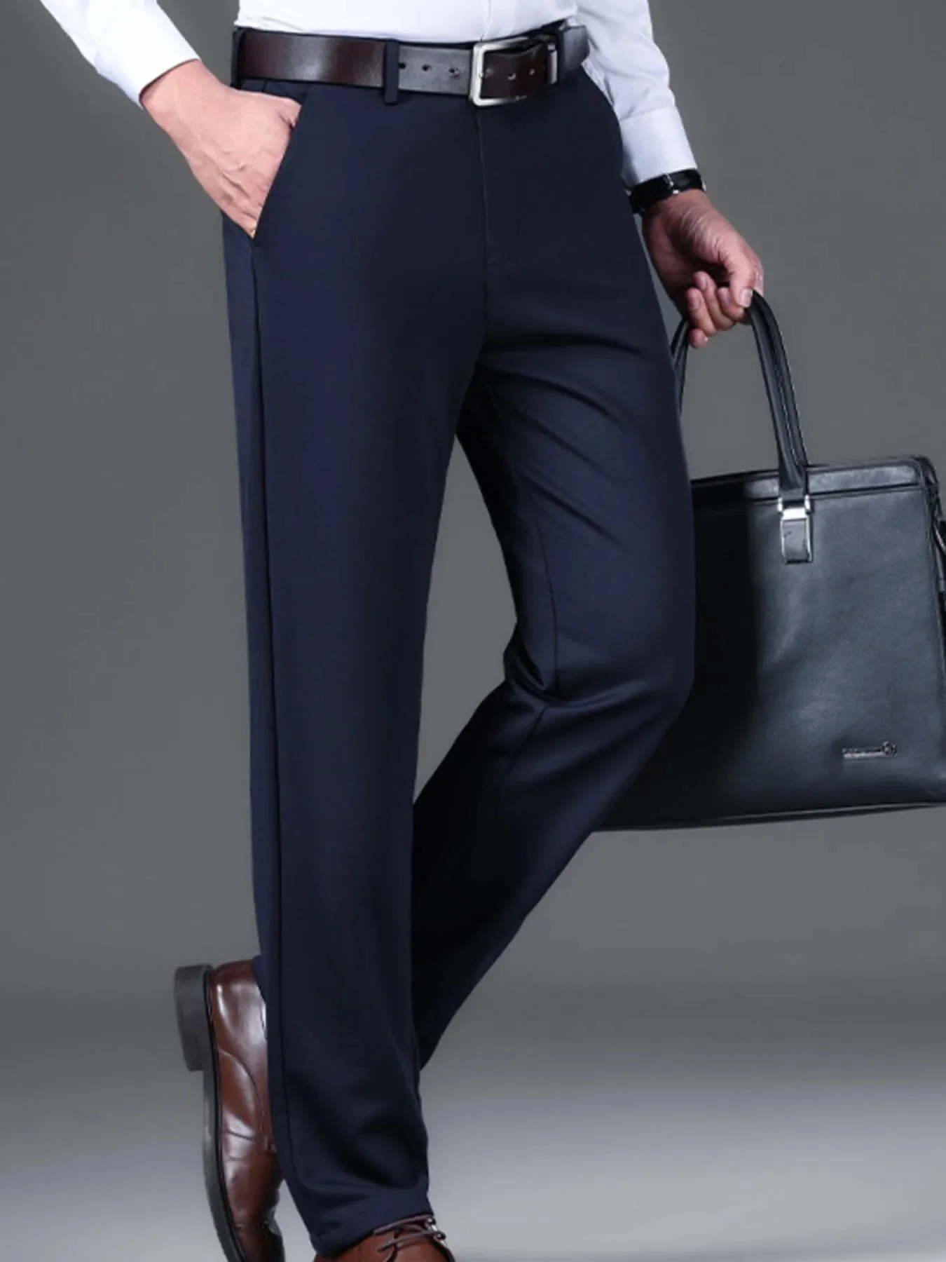 Breathable Pocketed Black Pants for Men