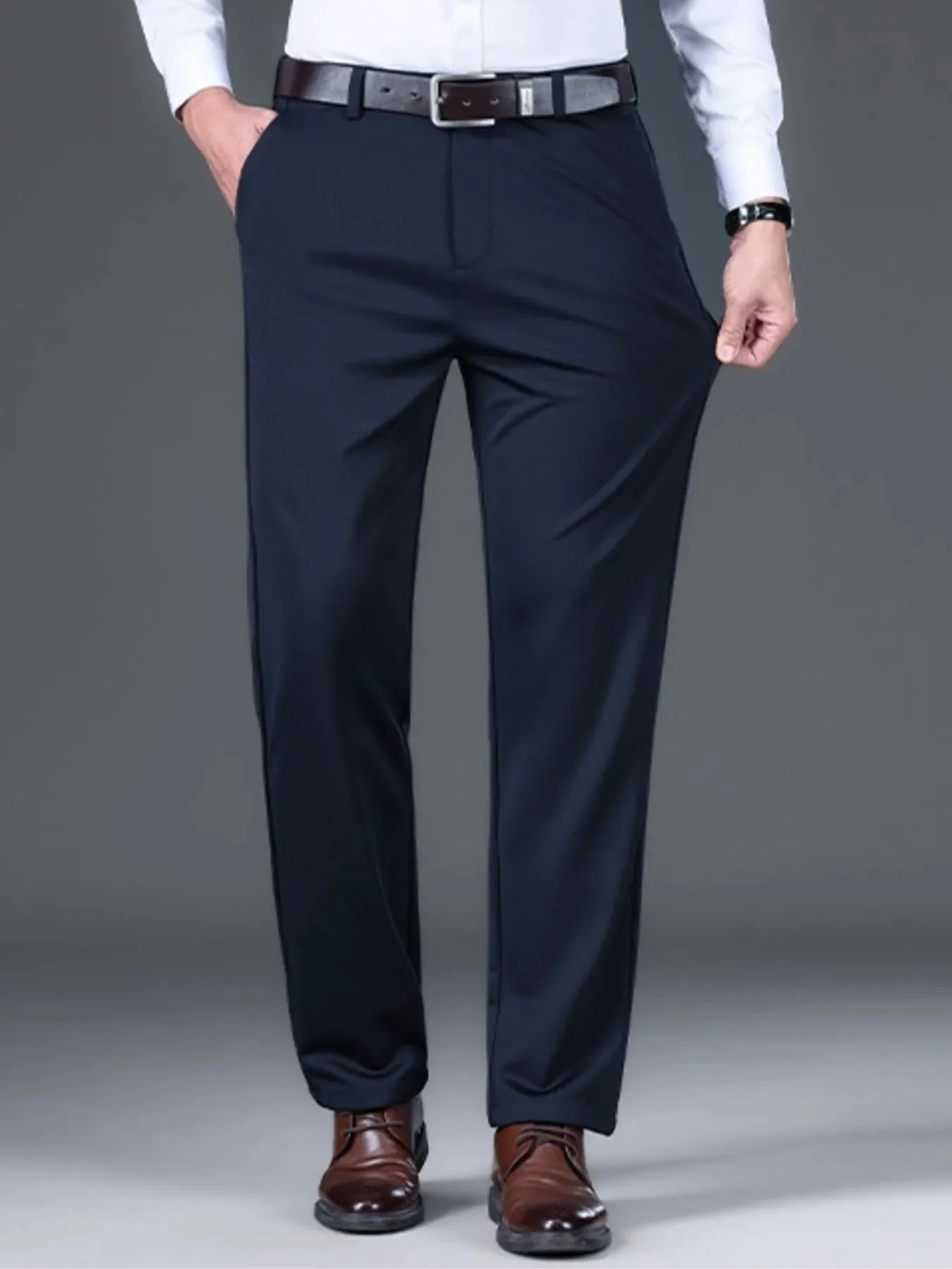 Breathable Pocketed Black Pants for Men