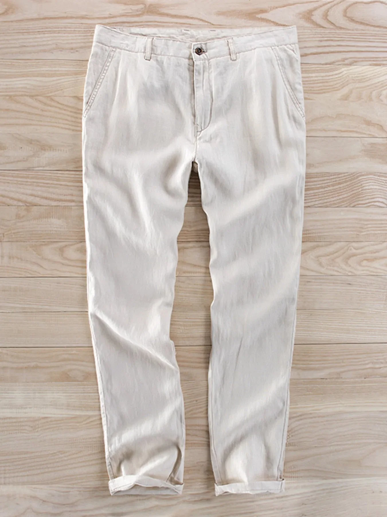 Mens Lightweight Breathable Casual Flax Pants