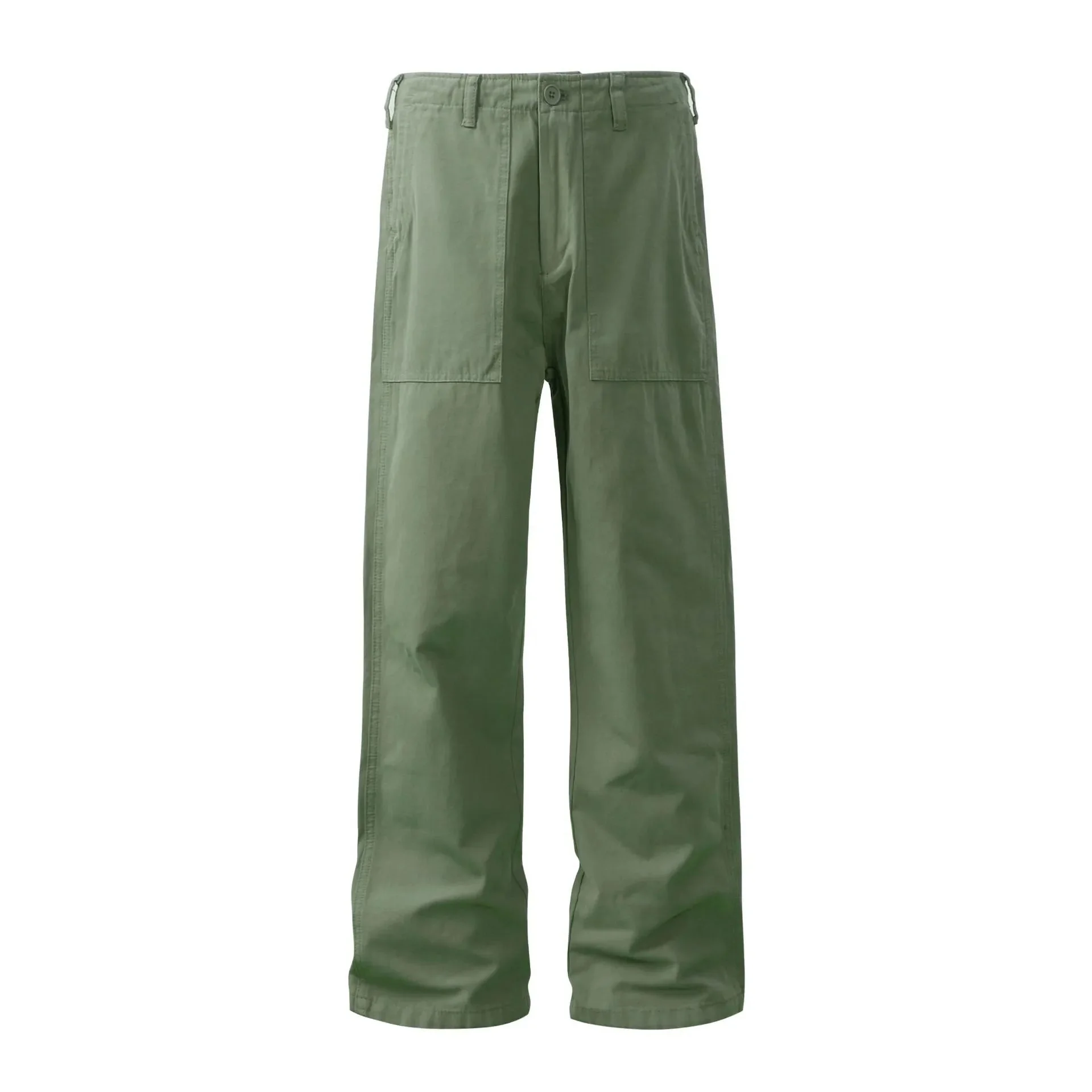 Casual Green Cotton Blend Mens Pants