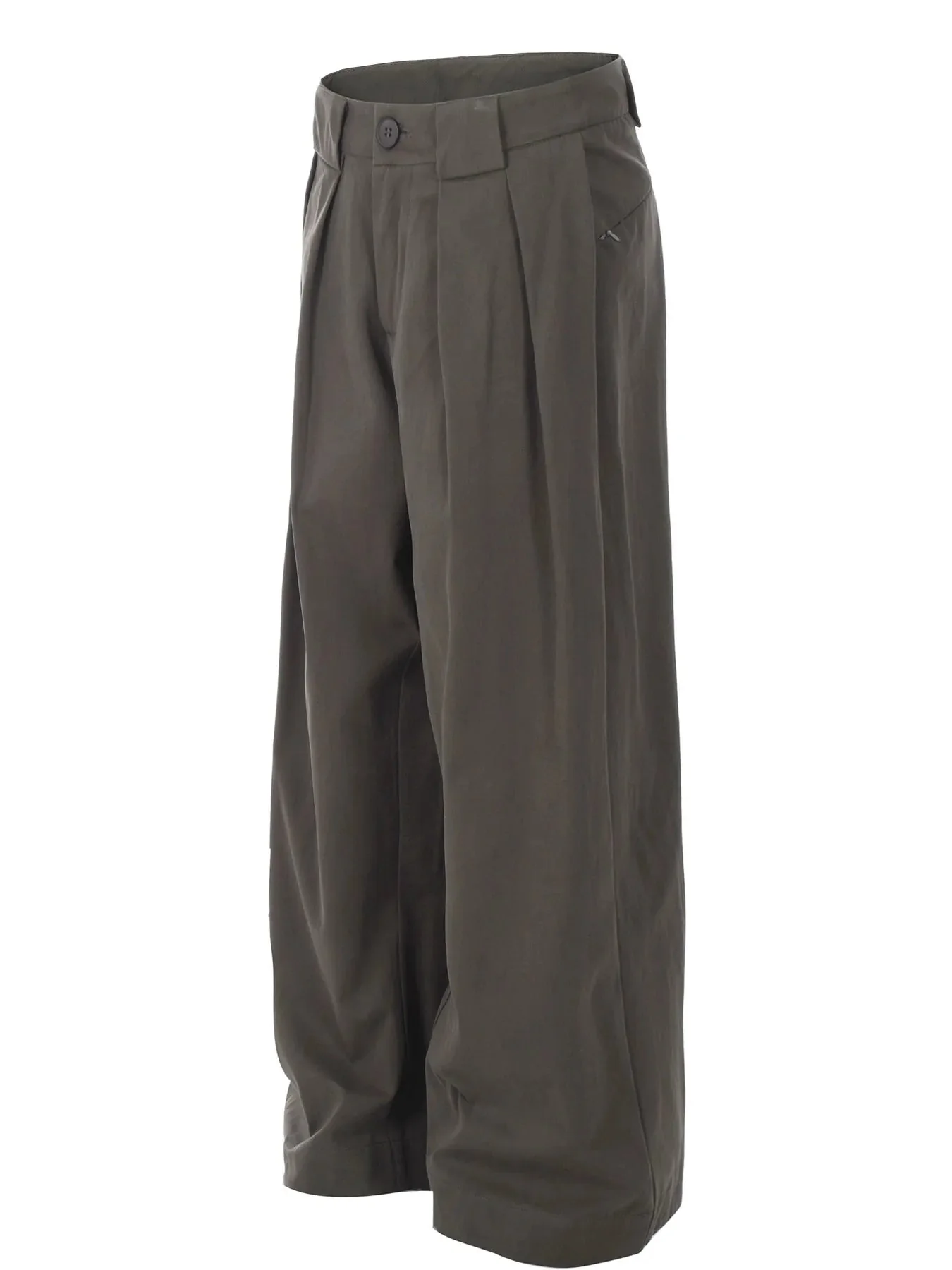 Mens Brown Wide-Legged Cotton Pants
