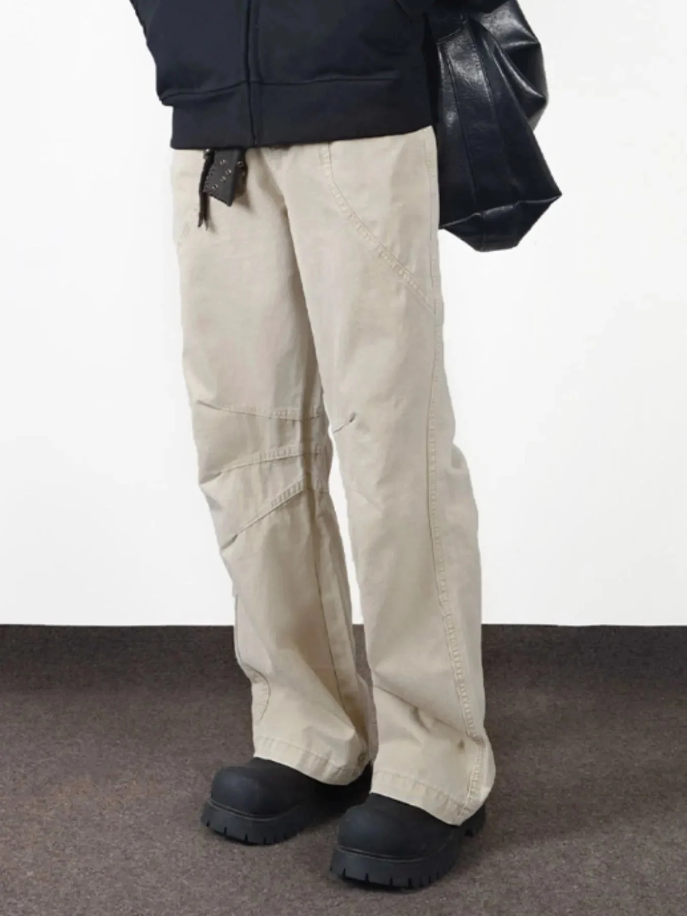 Apricot Cotton Relaxed Fit Pants for Men