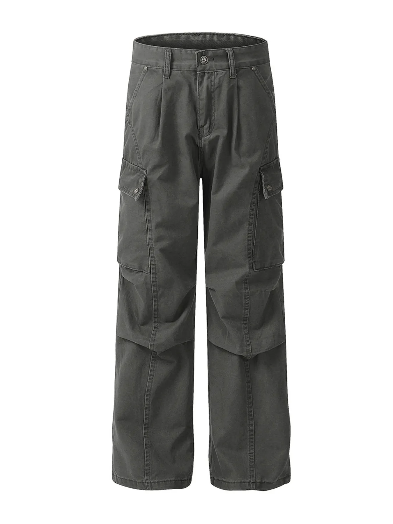 Mens Brown Cargo Pants Straight Fit