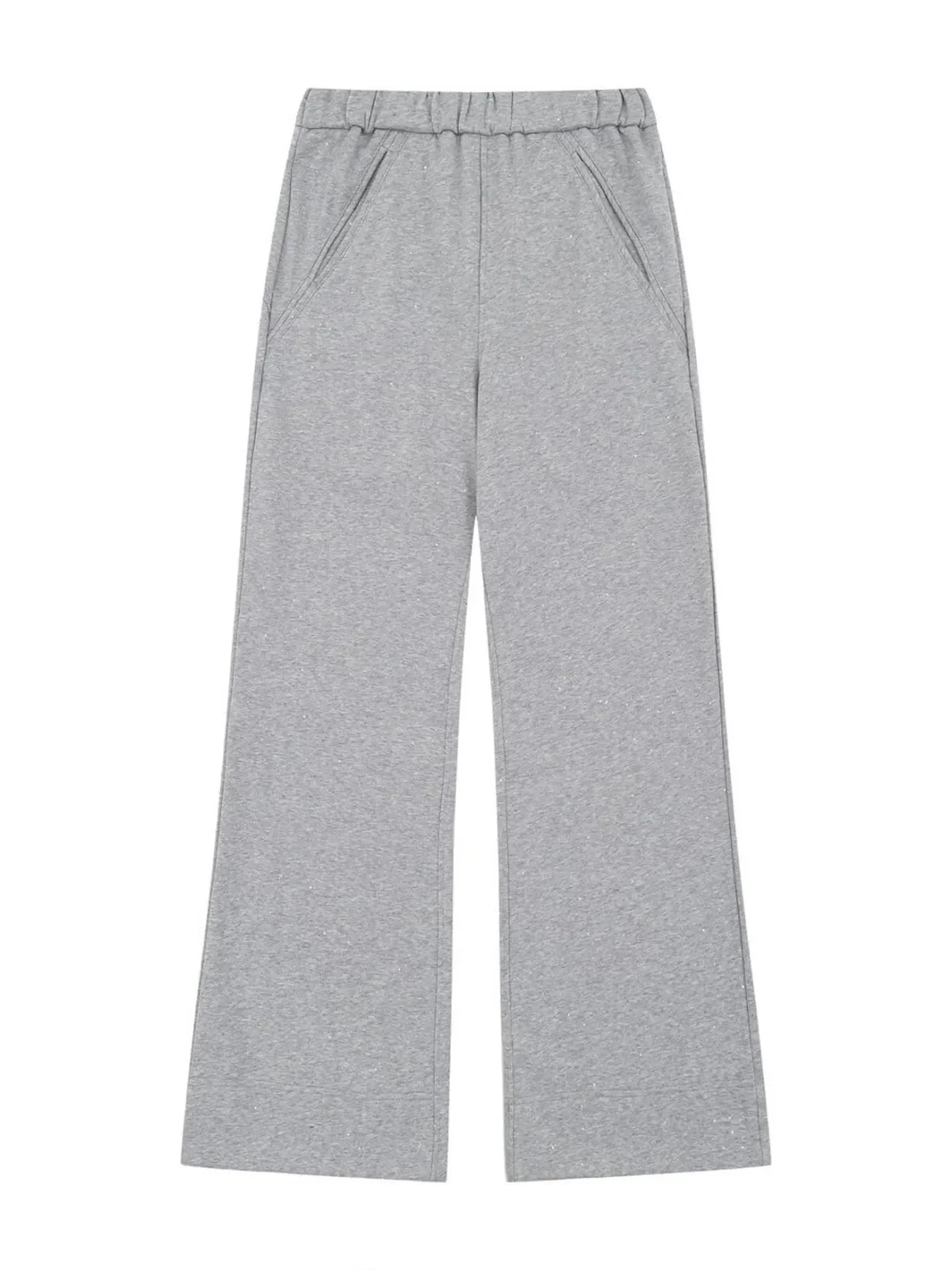 Mens Gray Wide Leg Pants with Pockets, Comfort Fit