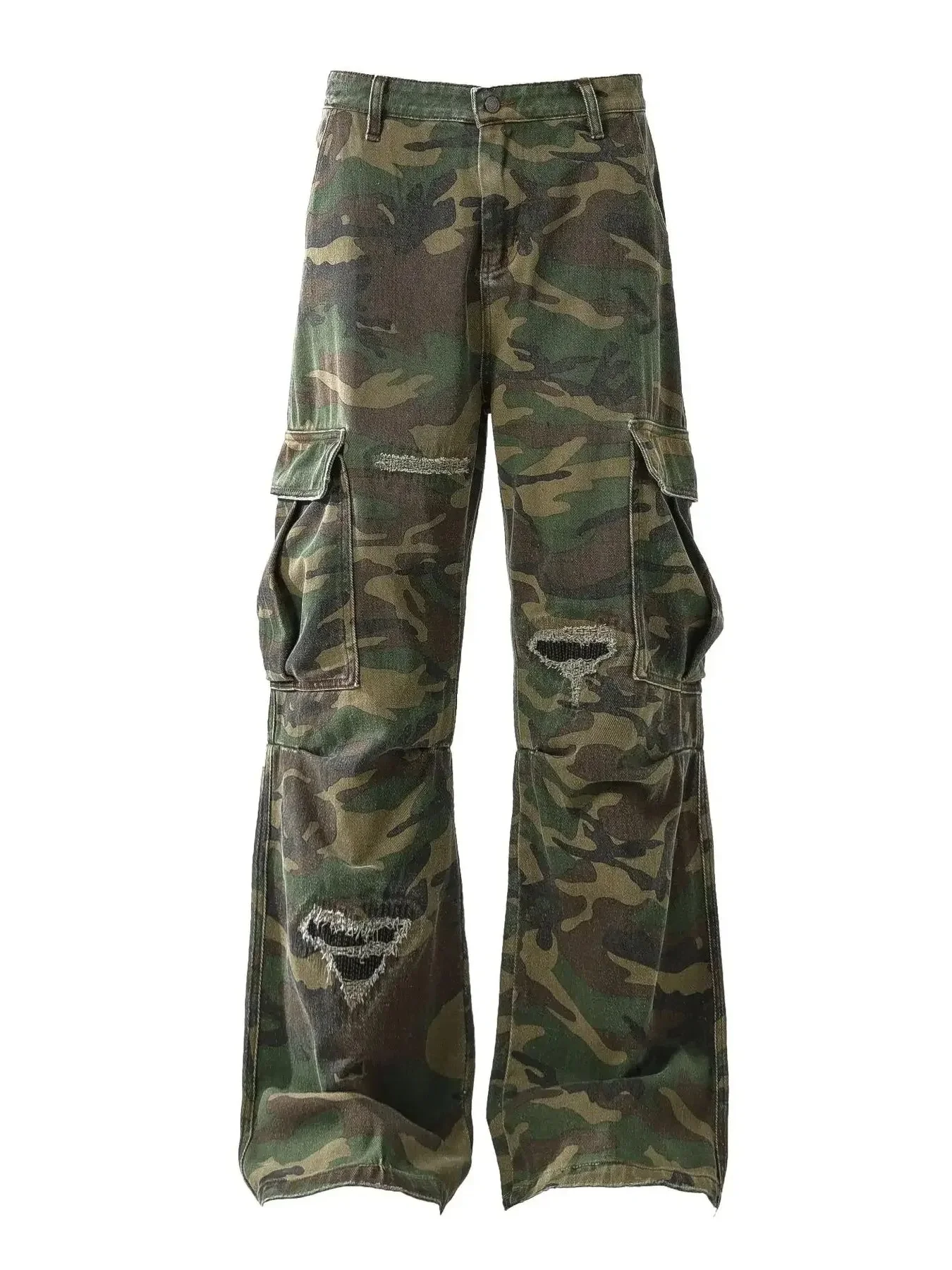 Mens Camo Cargo Pants with Multiple Pockets