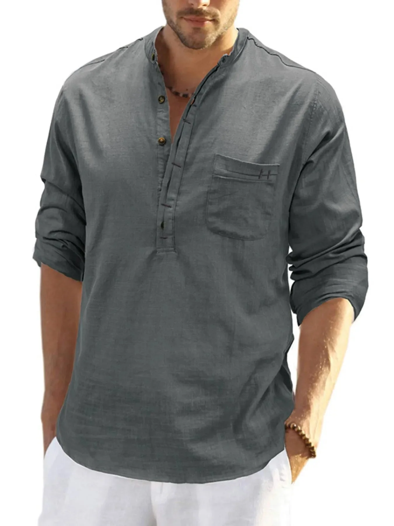 Mens Buttoned Polo Shirt in Basic Style