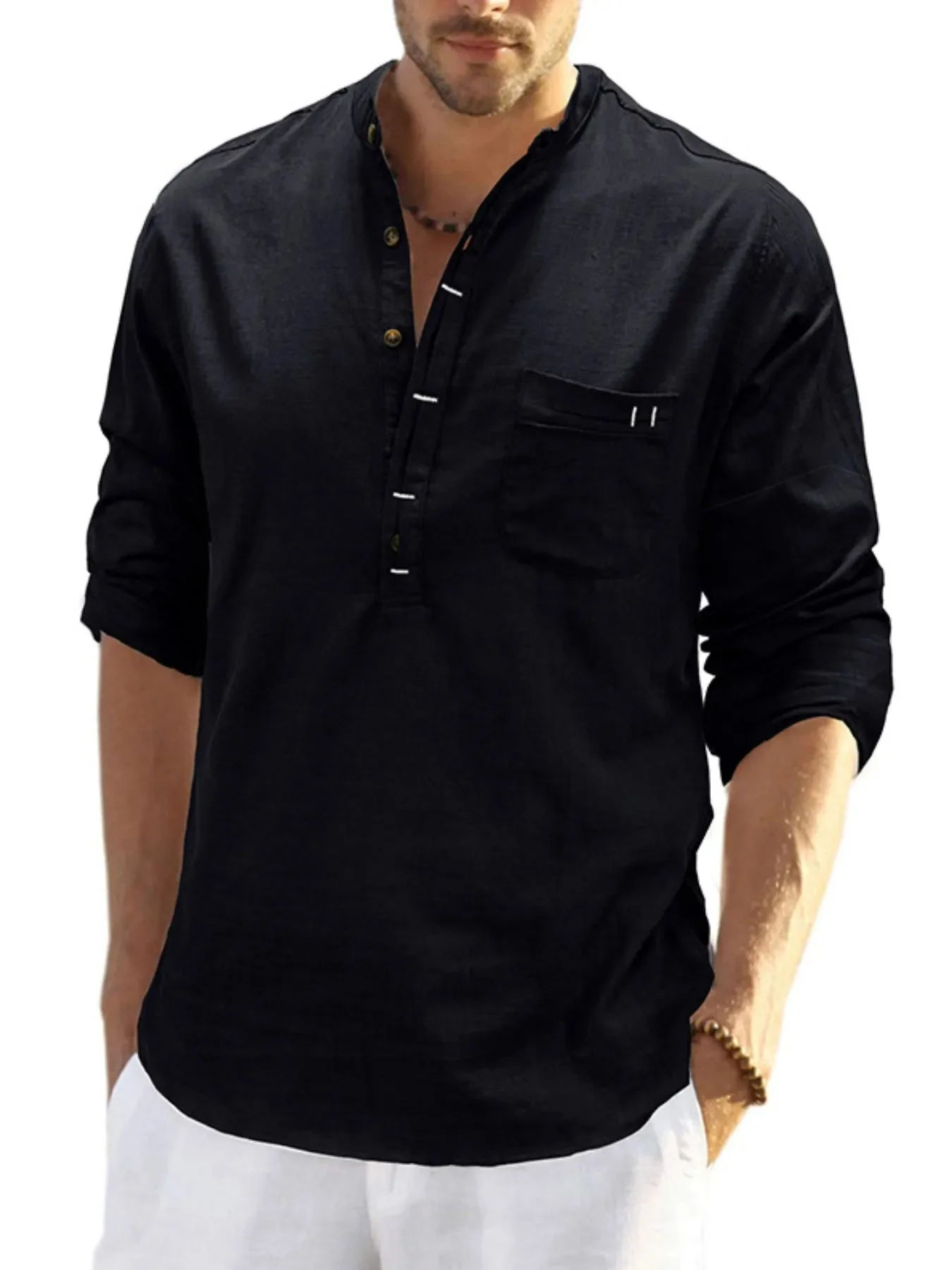 Mens Buttoned Polo Shirt in Basic Style