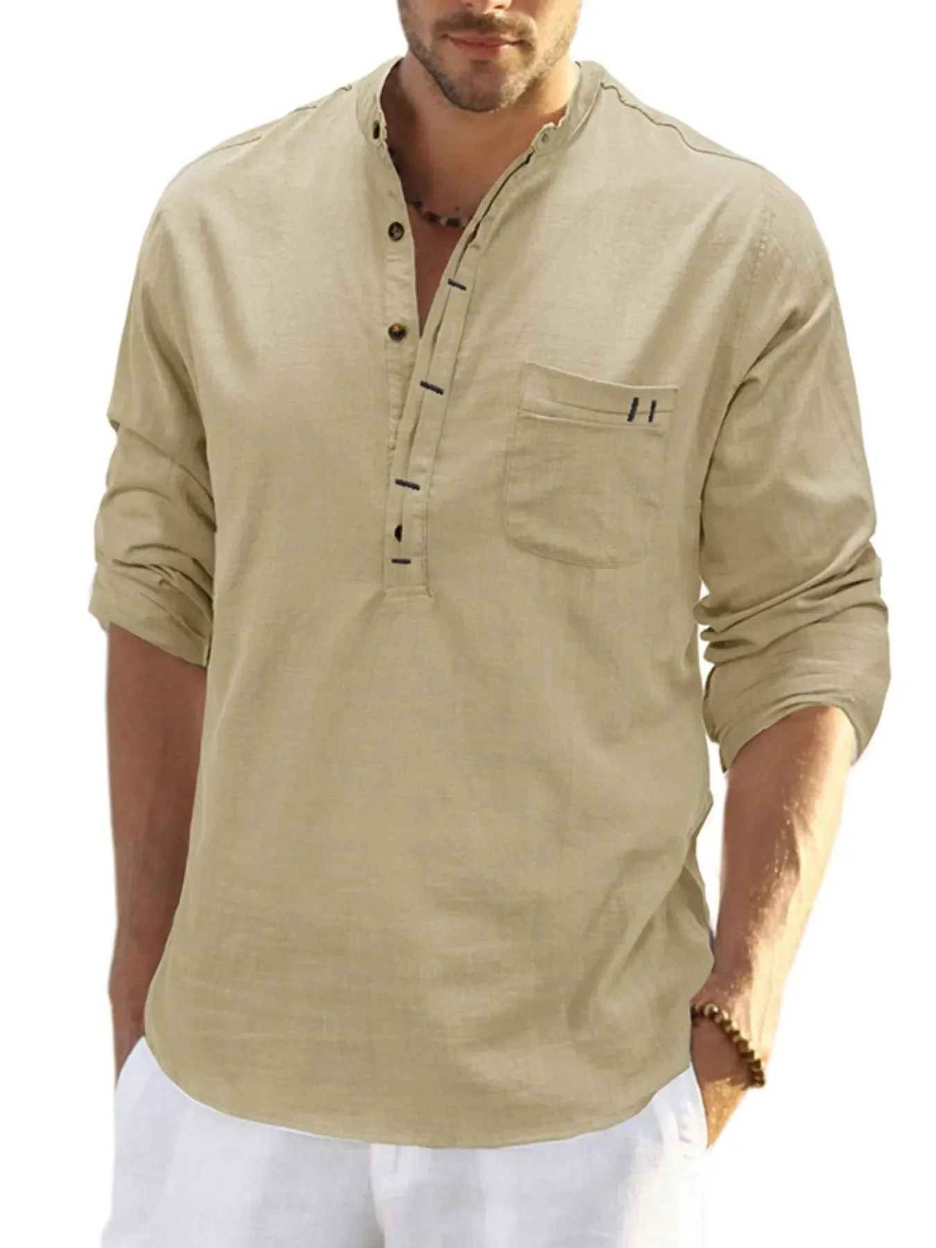 Mens Buttoned Polo Shirt in Basic Style