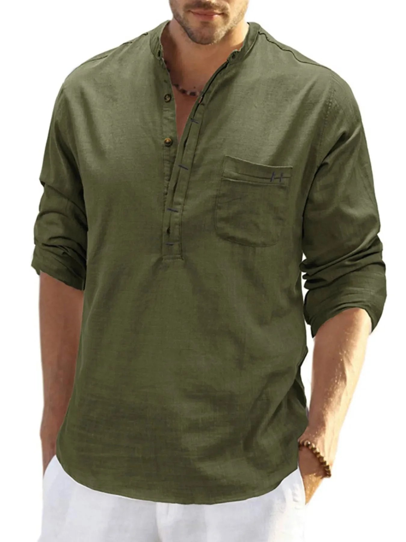 Mens Buttoned Polo Shirt in Basic Style
