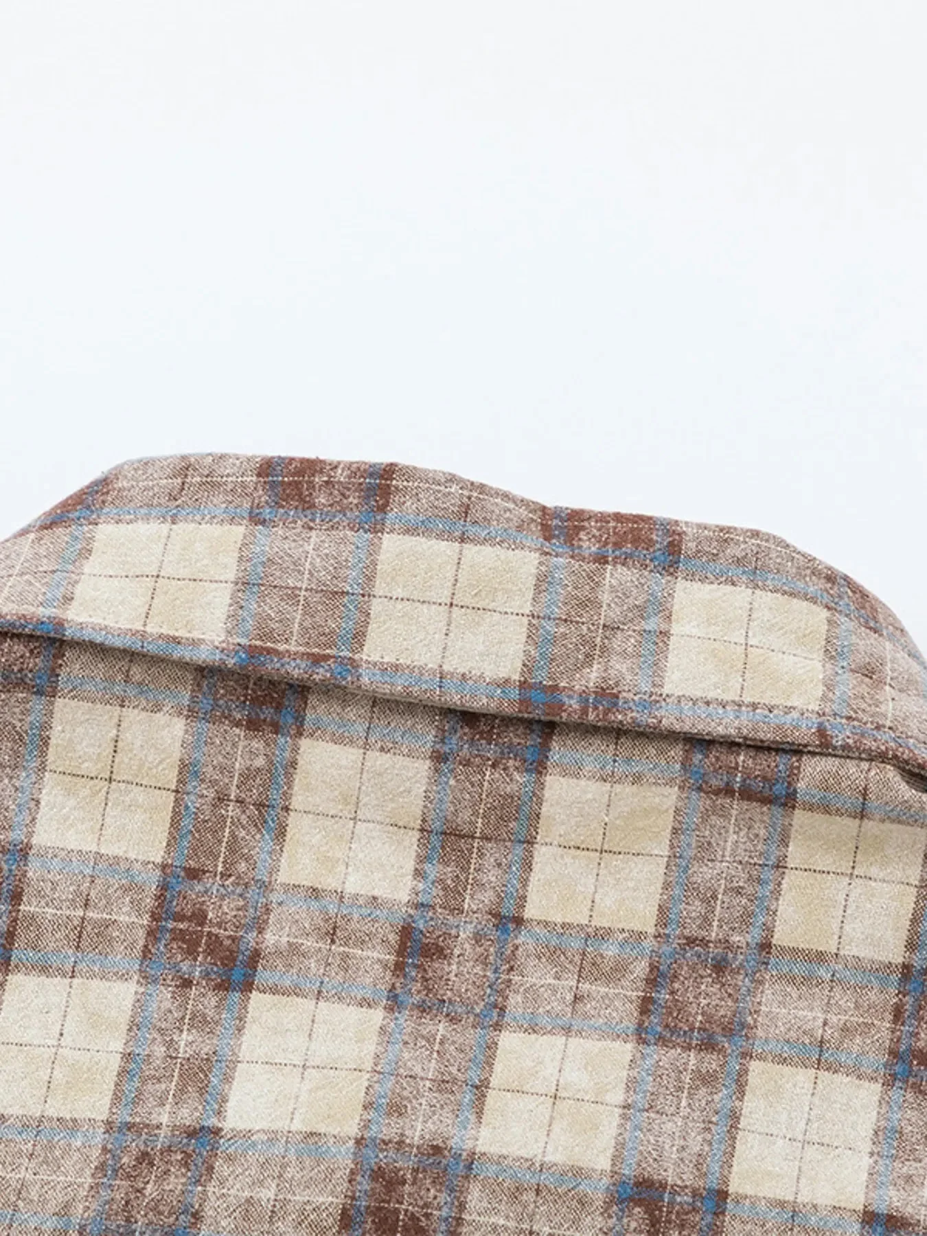 Mens Plaid Long Sleeve Button-Up Shirt