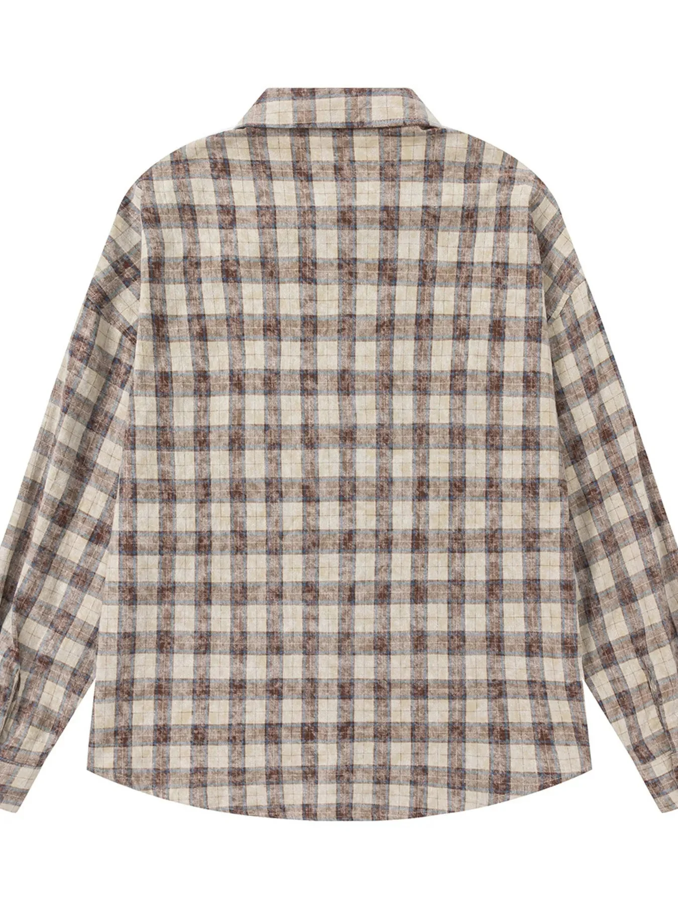 Mens Plaid Long Sleeve Button-Up Shirt
