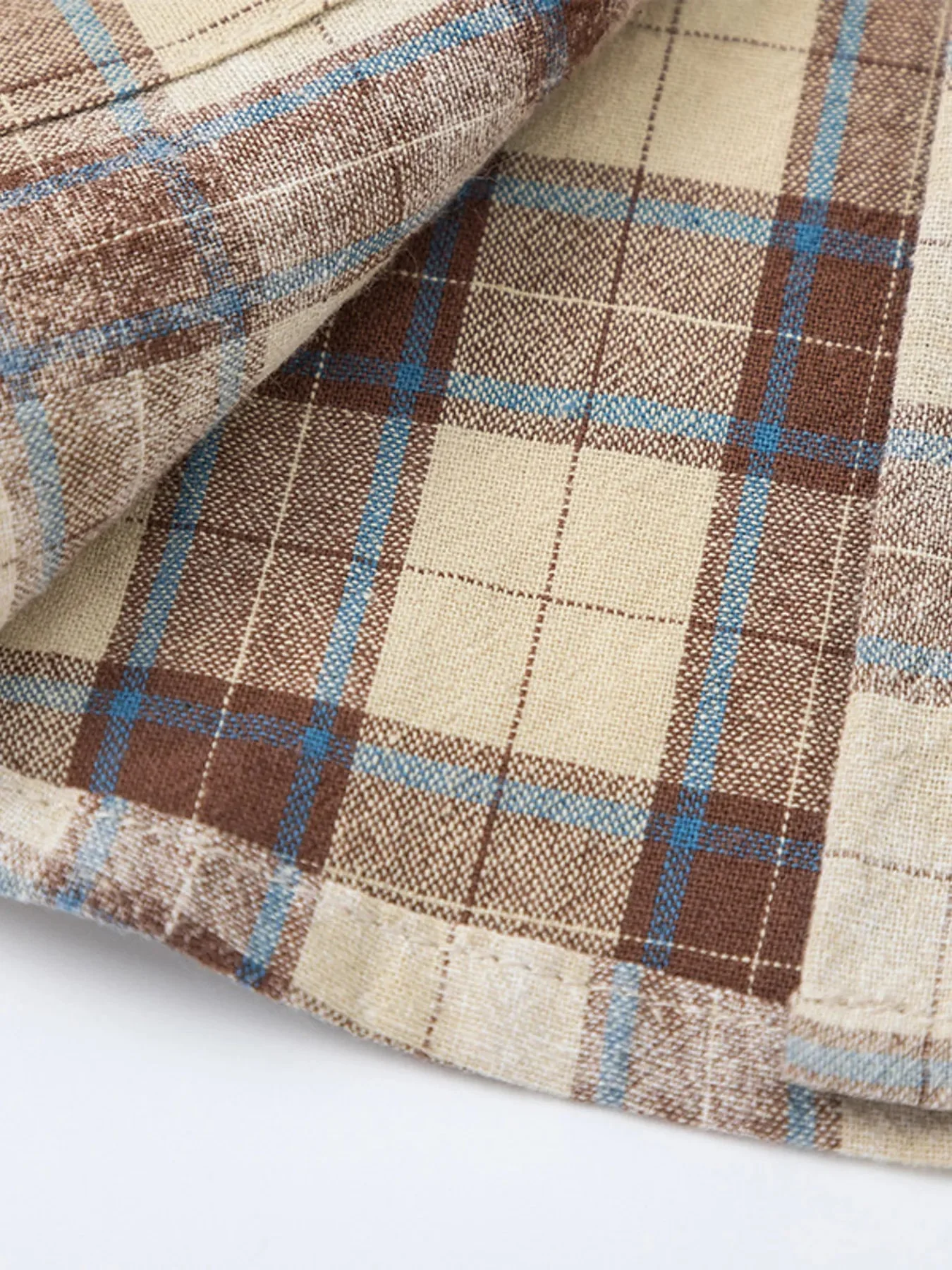 Mens Plaid Long Sleeve Button-Up Shirt