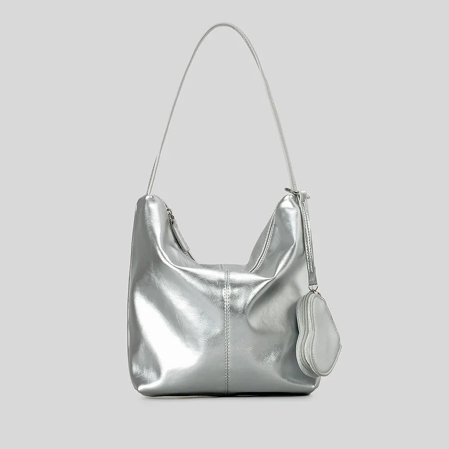 Charming Heart Purse Bucket Shoulder Bag - Practical Design