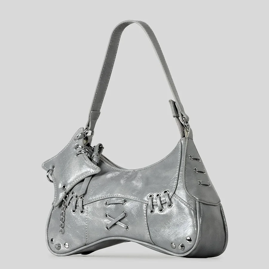 Vintage Leather Rivet Shoulder Bag - Stylish and Practical Accessory