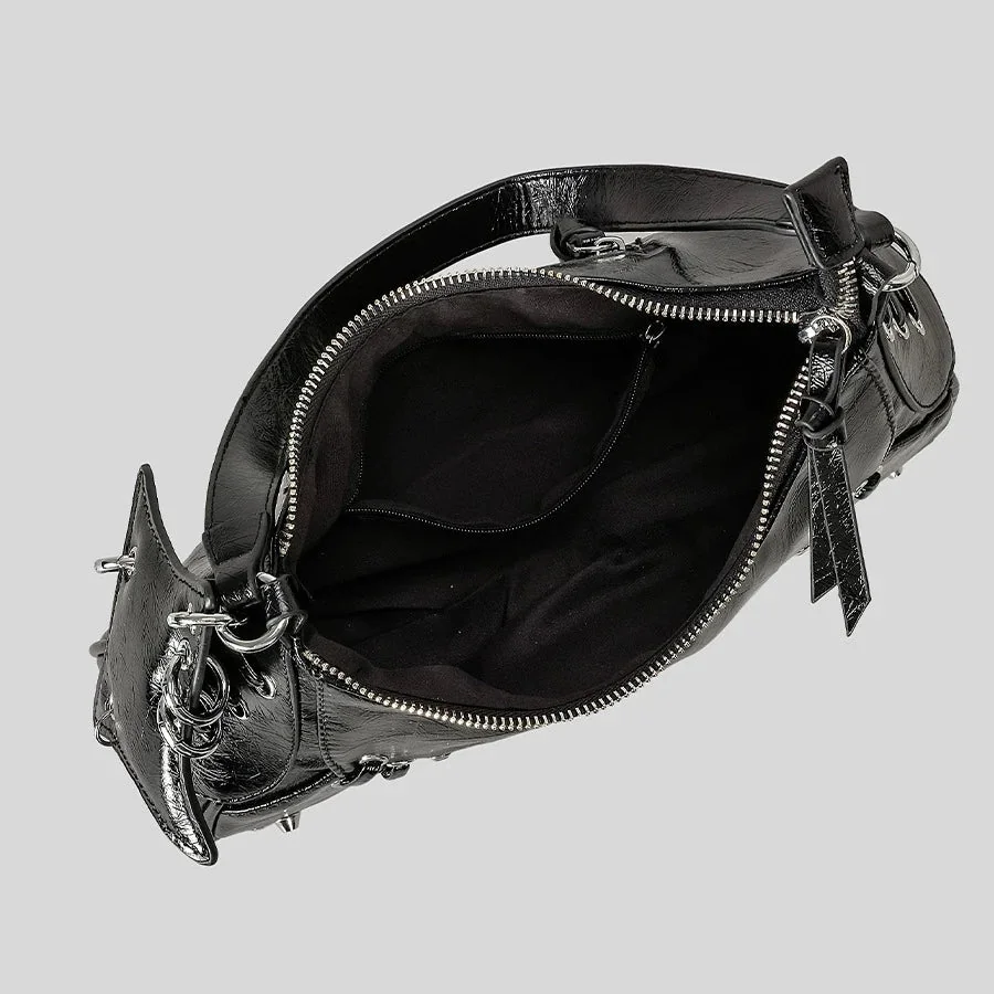 Vintage Leather Rivet Shoulder Bag - Stylish and Practical Accessory