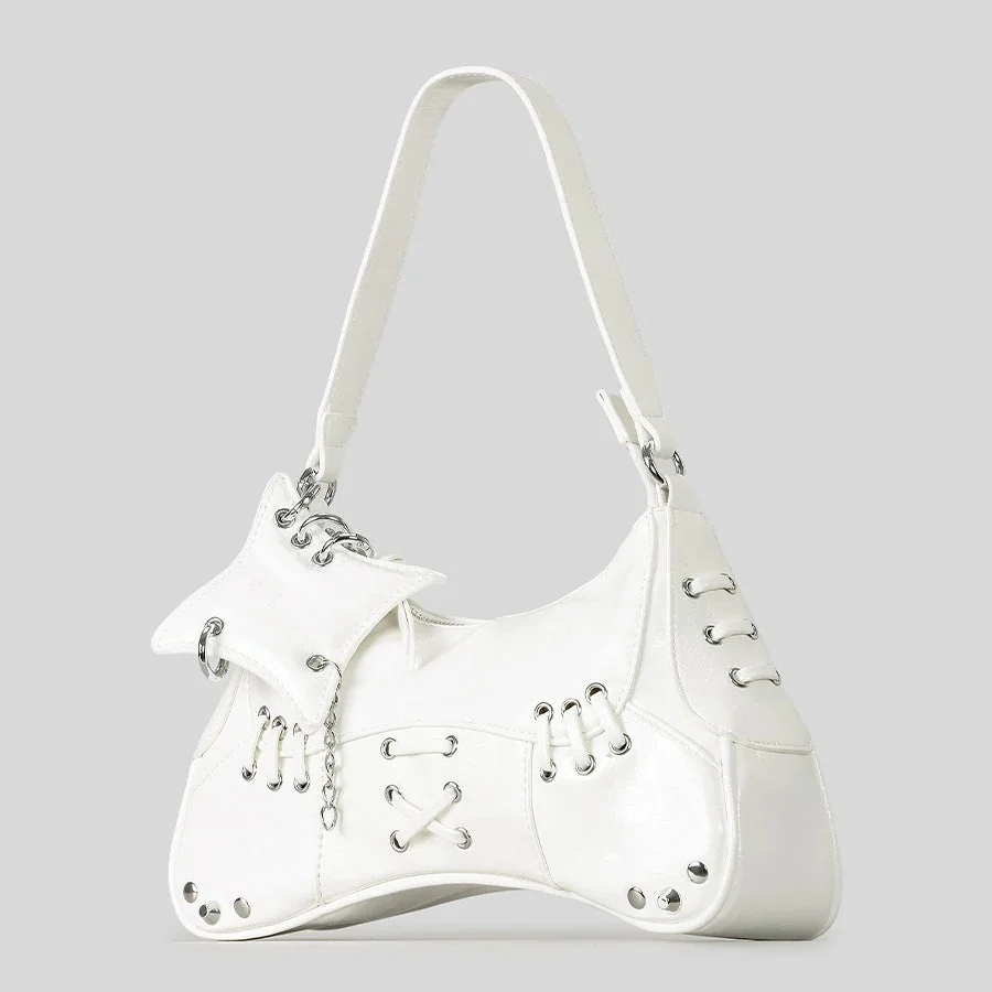 Vintage Leather Rivet Shoulder Bag - Stylish and Practical Accessory