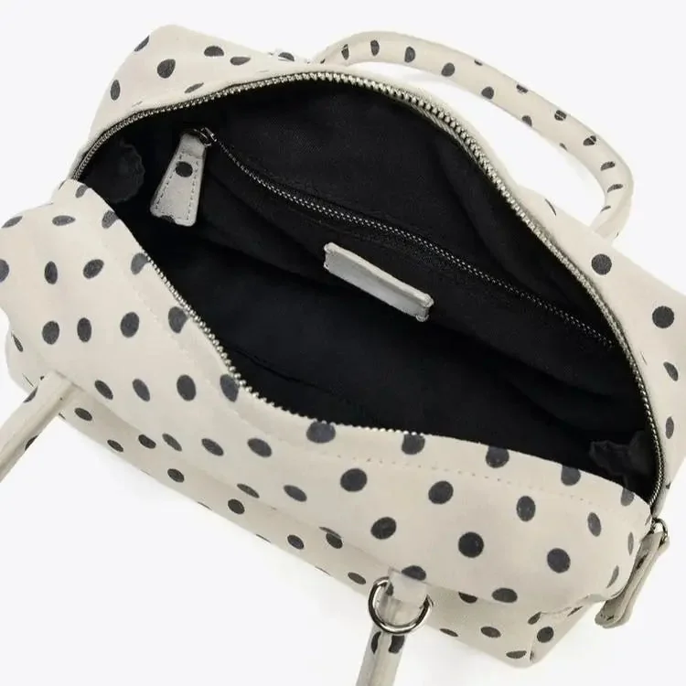 Vintage Polka Dot Shoulder Bag Black & White