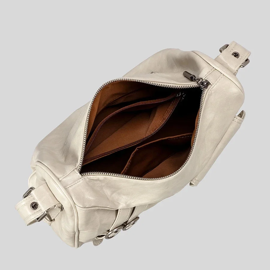 Rivet Leather Shoulder Bag - Modern Practicality & Versatile Style