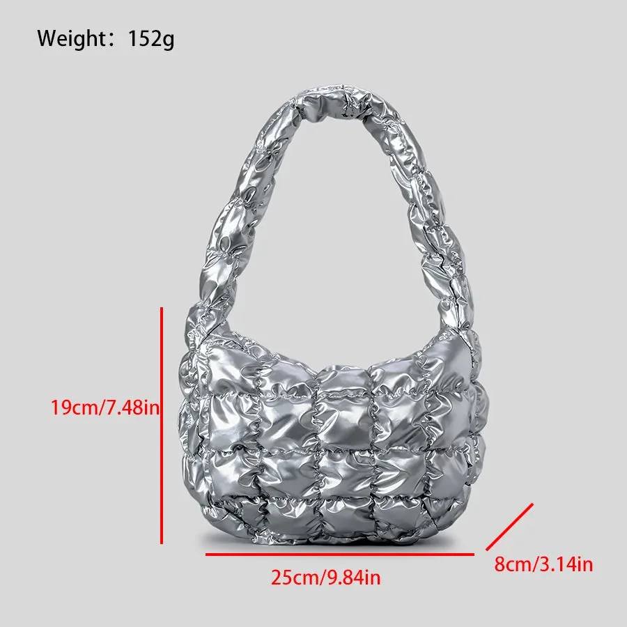 Ruched Quilted Shoulder Bag - Stylish & Versatile Handbag