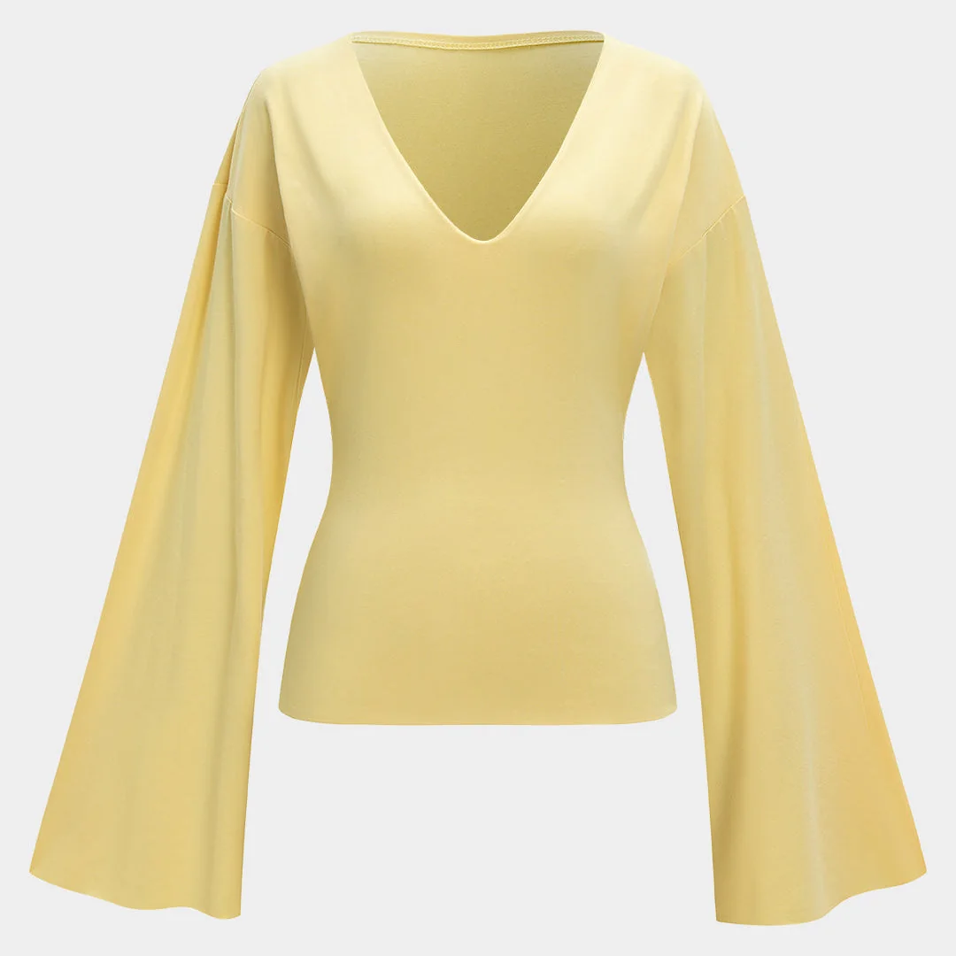 Chic Yellow V-Neck Sweater for Stylish Layering