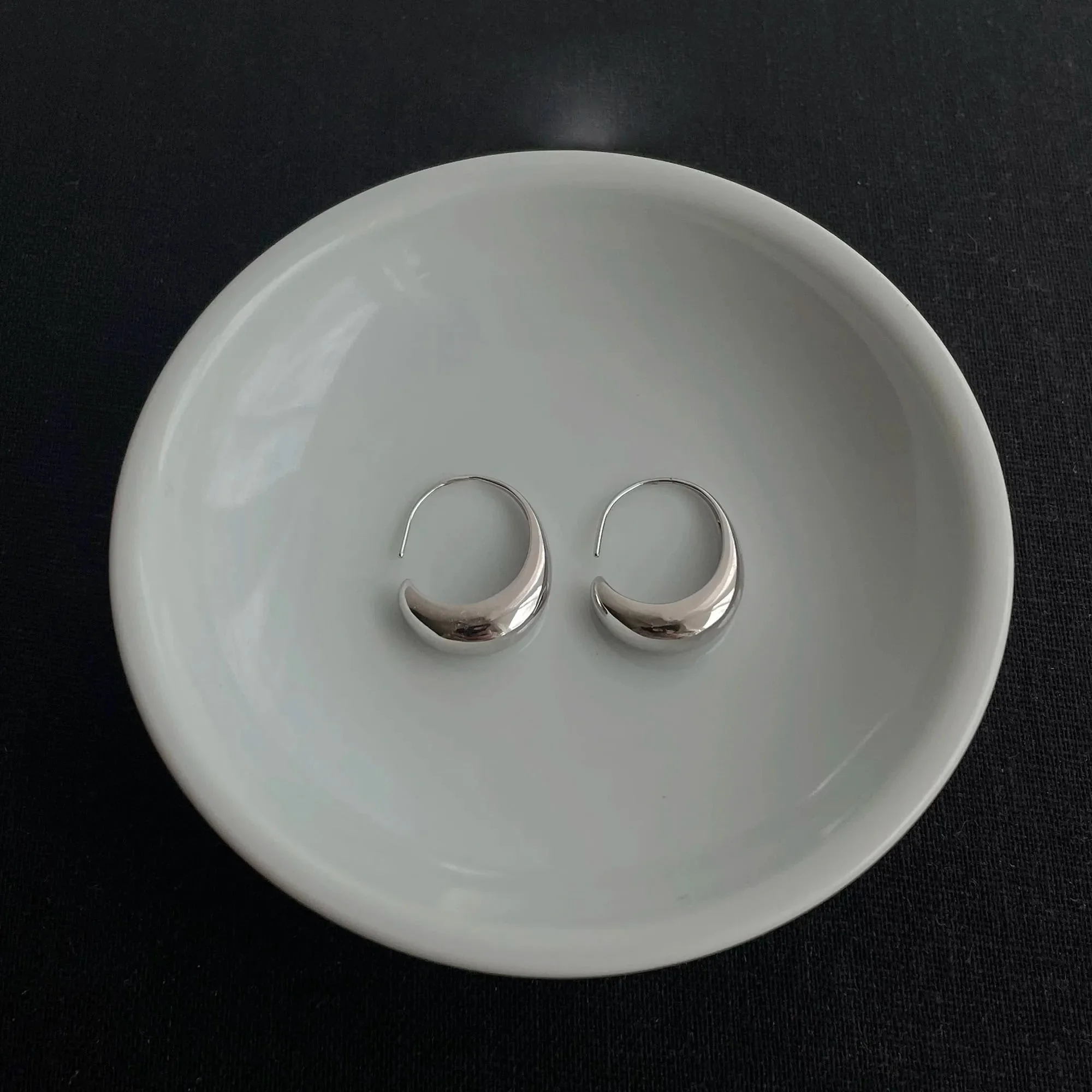 Celestial Tears Sterling Silver Moon Earrings