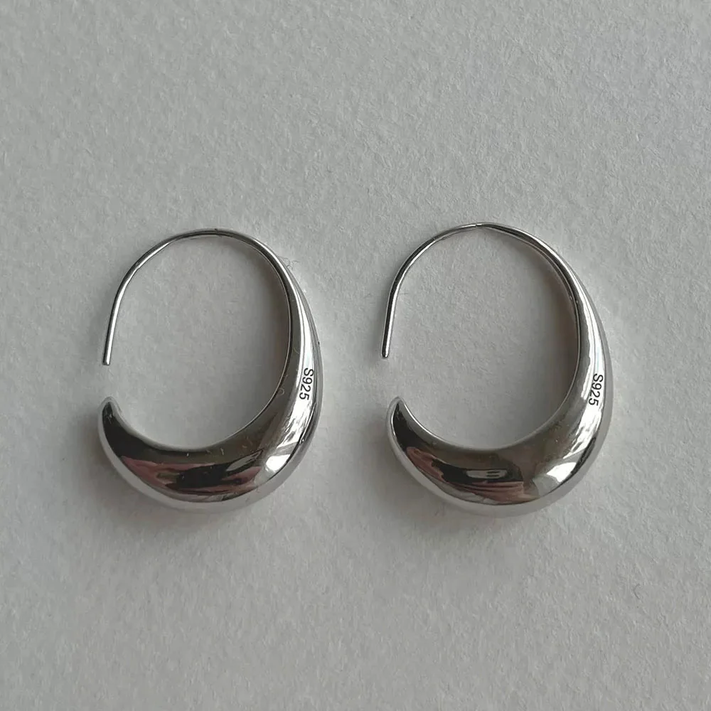 Celestial Tears Sterling Silver Moon Earrings