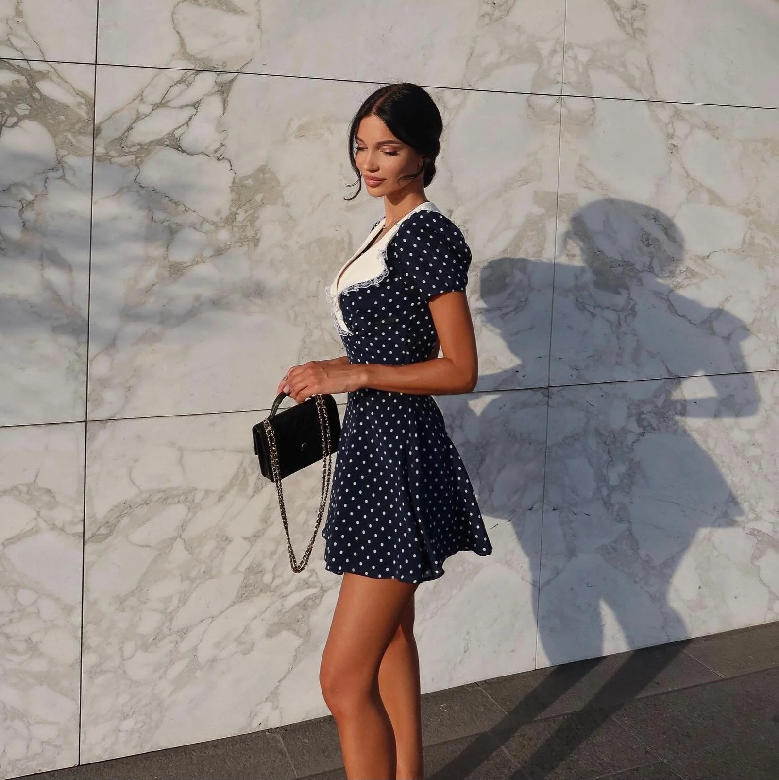 Vintage Polka Dot A-Line Mini Dress