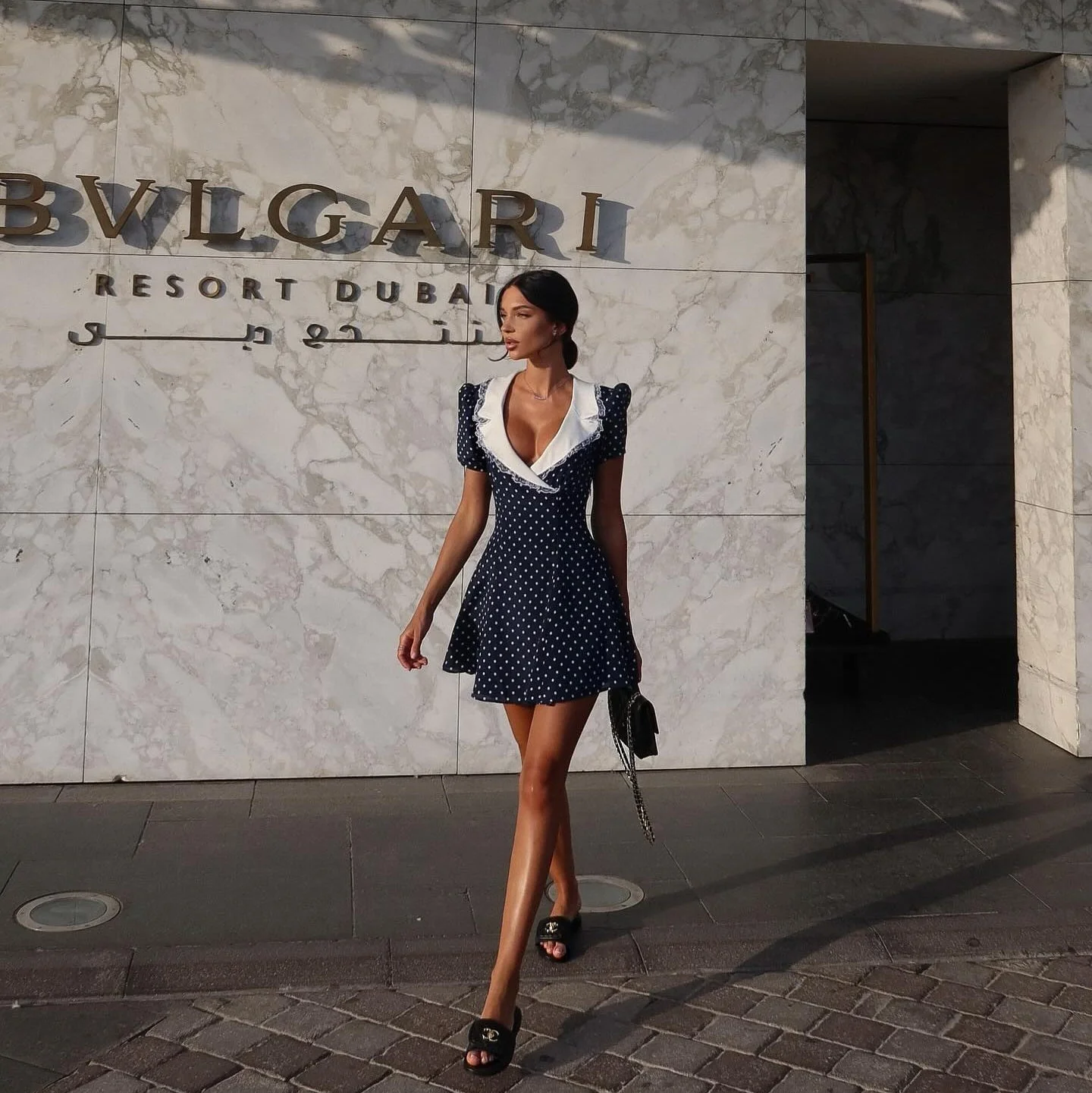 Vintage Polka Dot A-Line Mini Dress