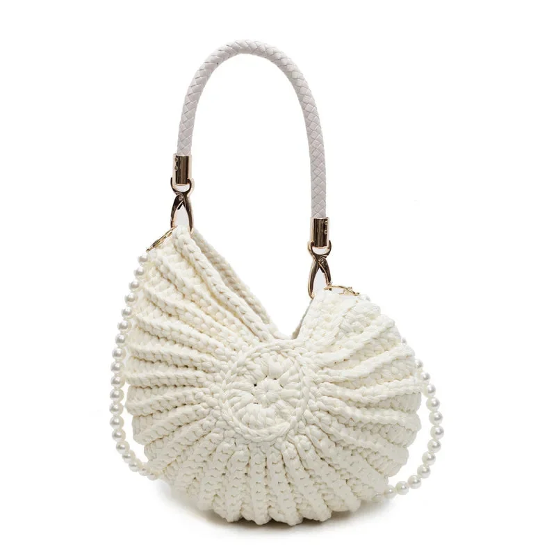 Shell Knitted Bohemian Beach Bag for Women