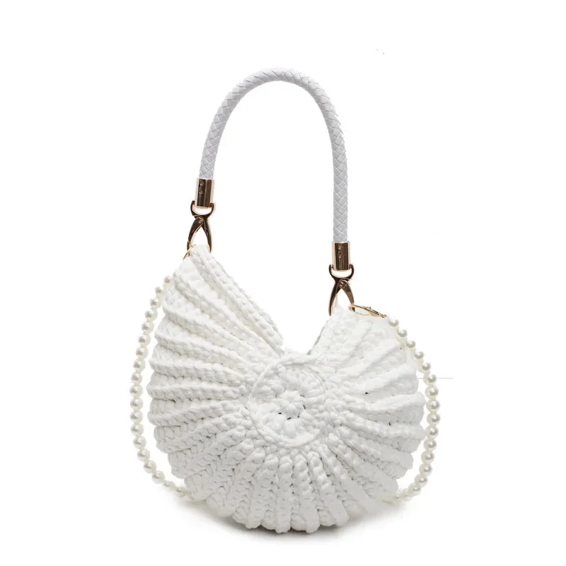 Shell Knitted Bohemian Beach Bag for Women