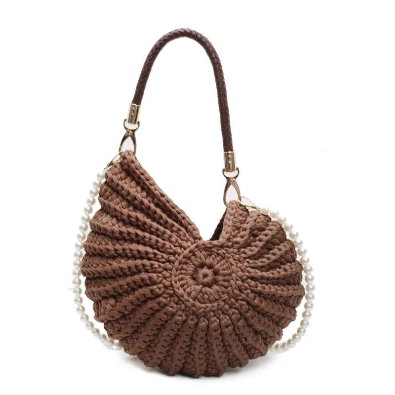 Shell Knitted Bohemian Beach Bag for Women