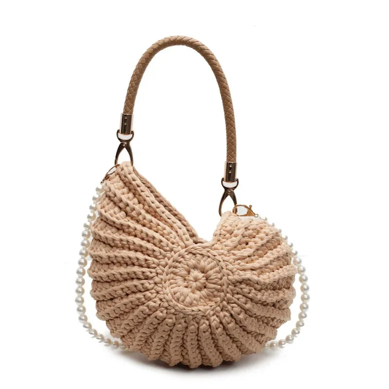 Shell Knitted Bohemian Beach Bag for Women