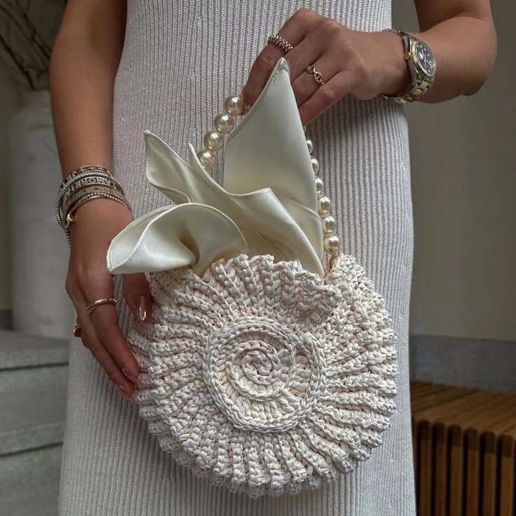 Shell Knitted Bohemian Beach Bag for Women