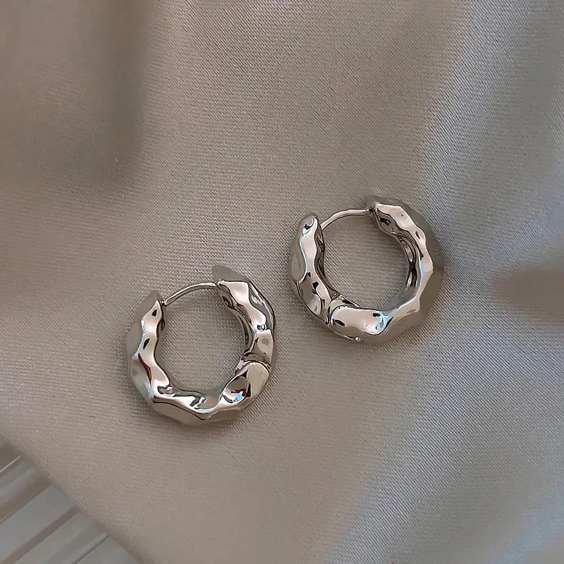 Textured Hoop Earrings | Lightweight Stylish Hoops