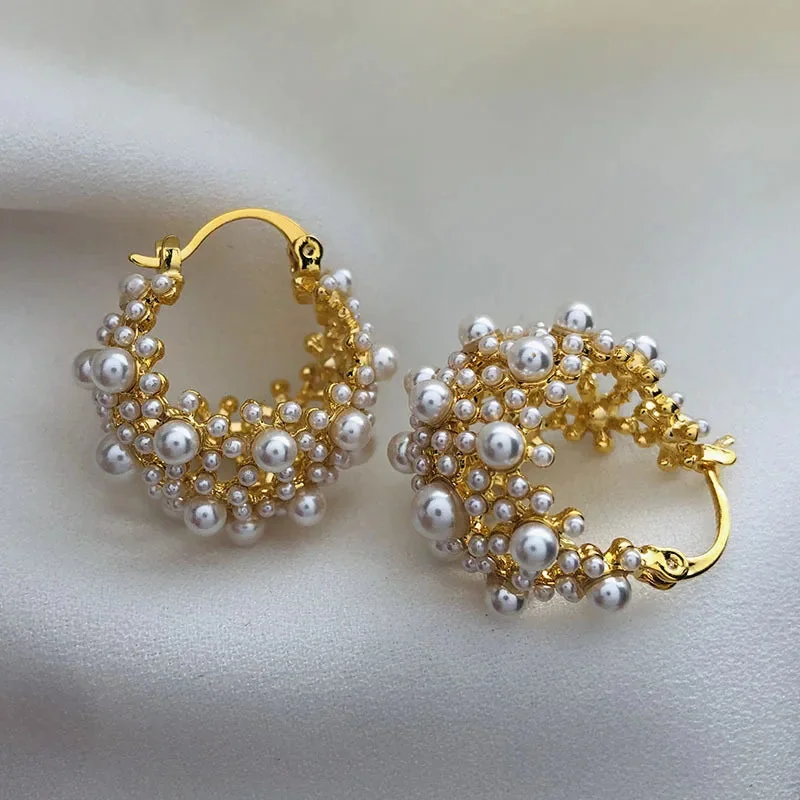 Elegant Pearl Hedgehog Earrings - Gold or Silver Options