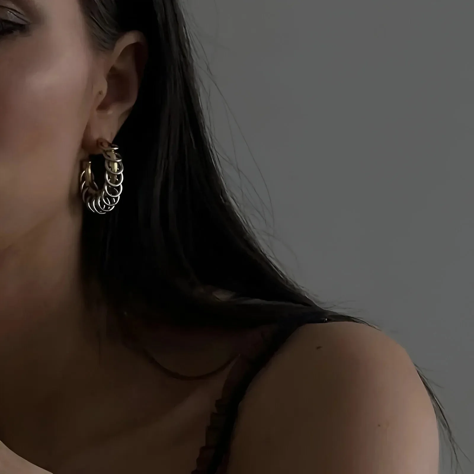 Gold Chain Hoop Earrings - Elegant Cascade Design