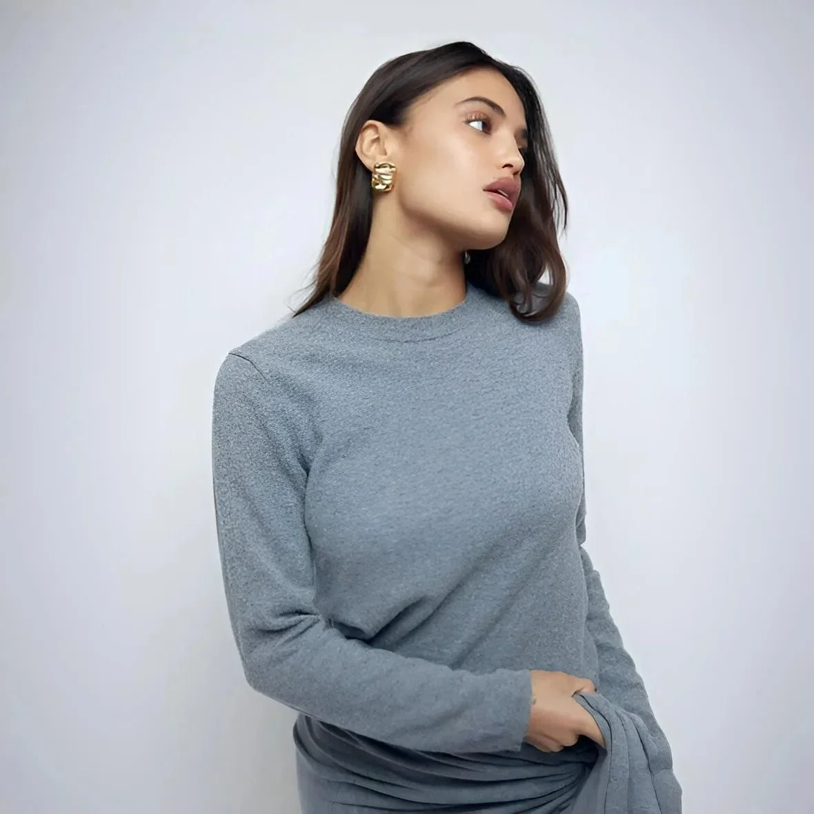 Satin Statement Earrings Gold Silver Pair Artistic Design