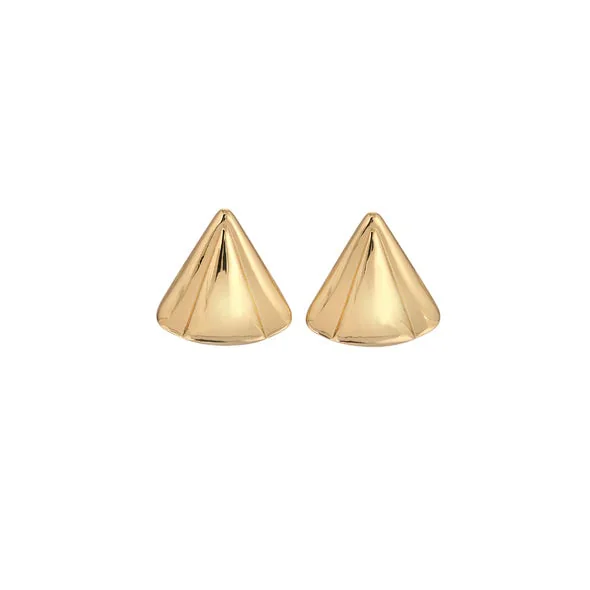 Gold Pyramid Statement Earrings