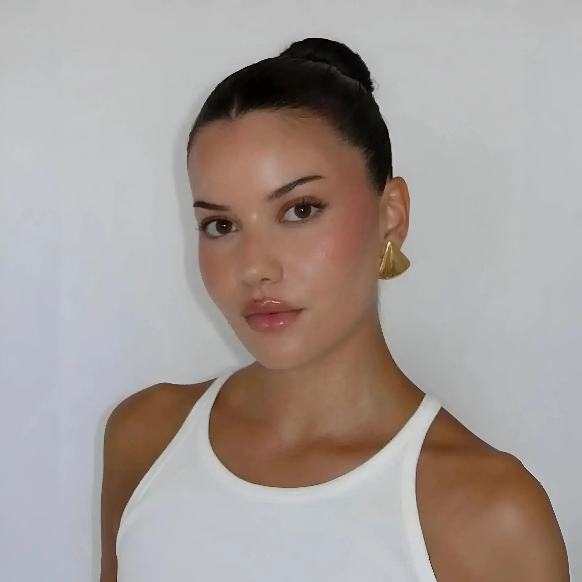 Gold Pyramid Statement Earrings