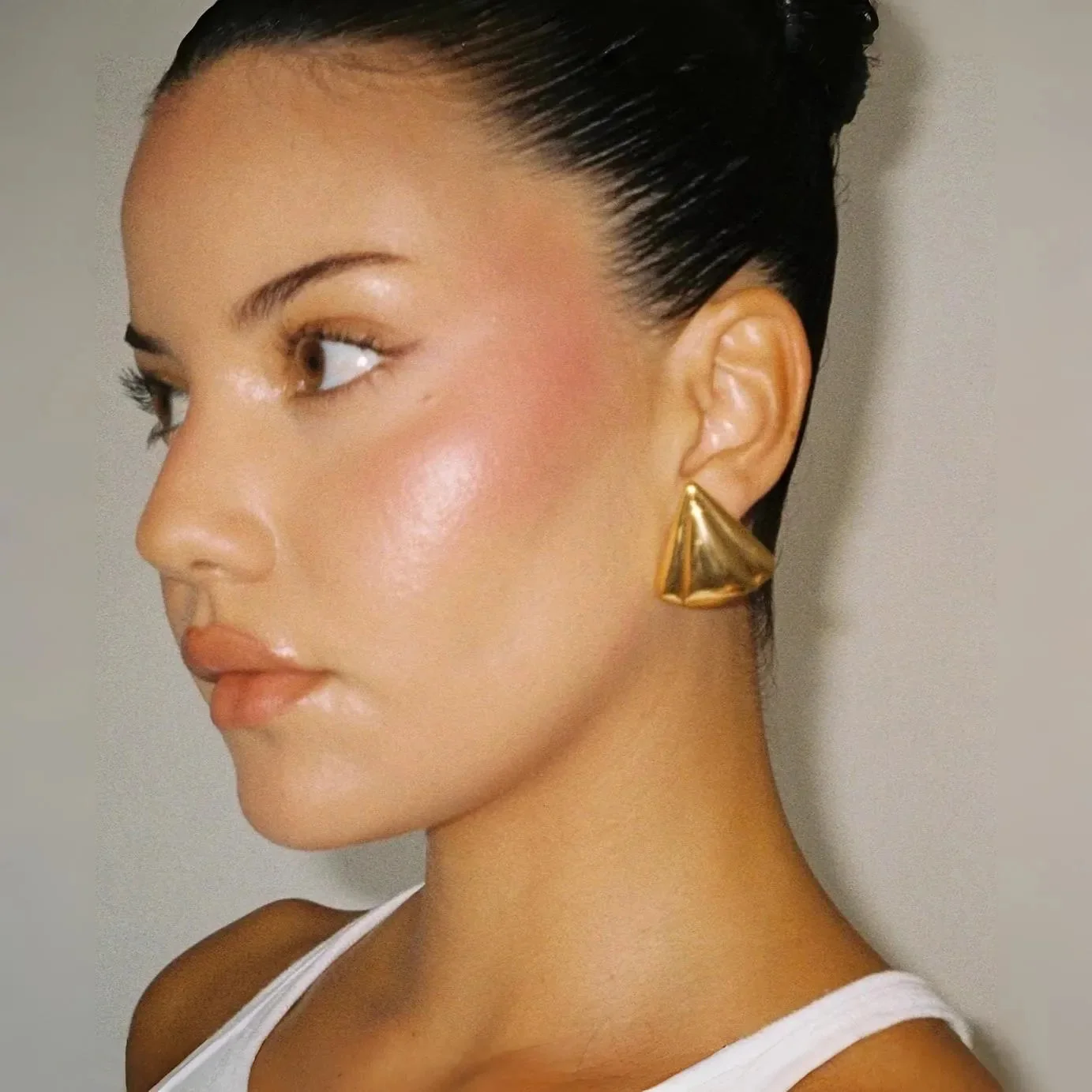 Gold Pyramid Statement Earrings