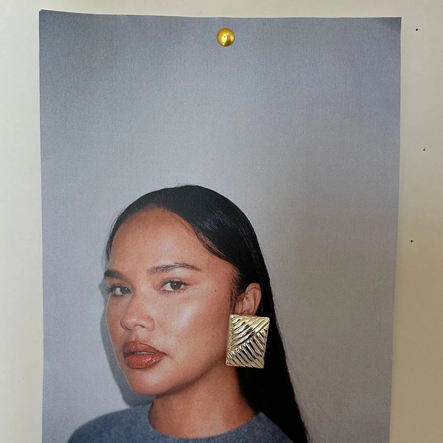 Elegant Textured Square Gold Earrings