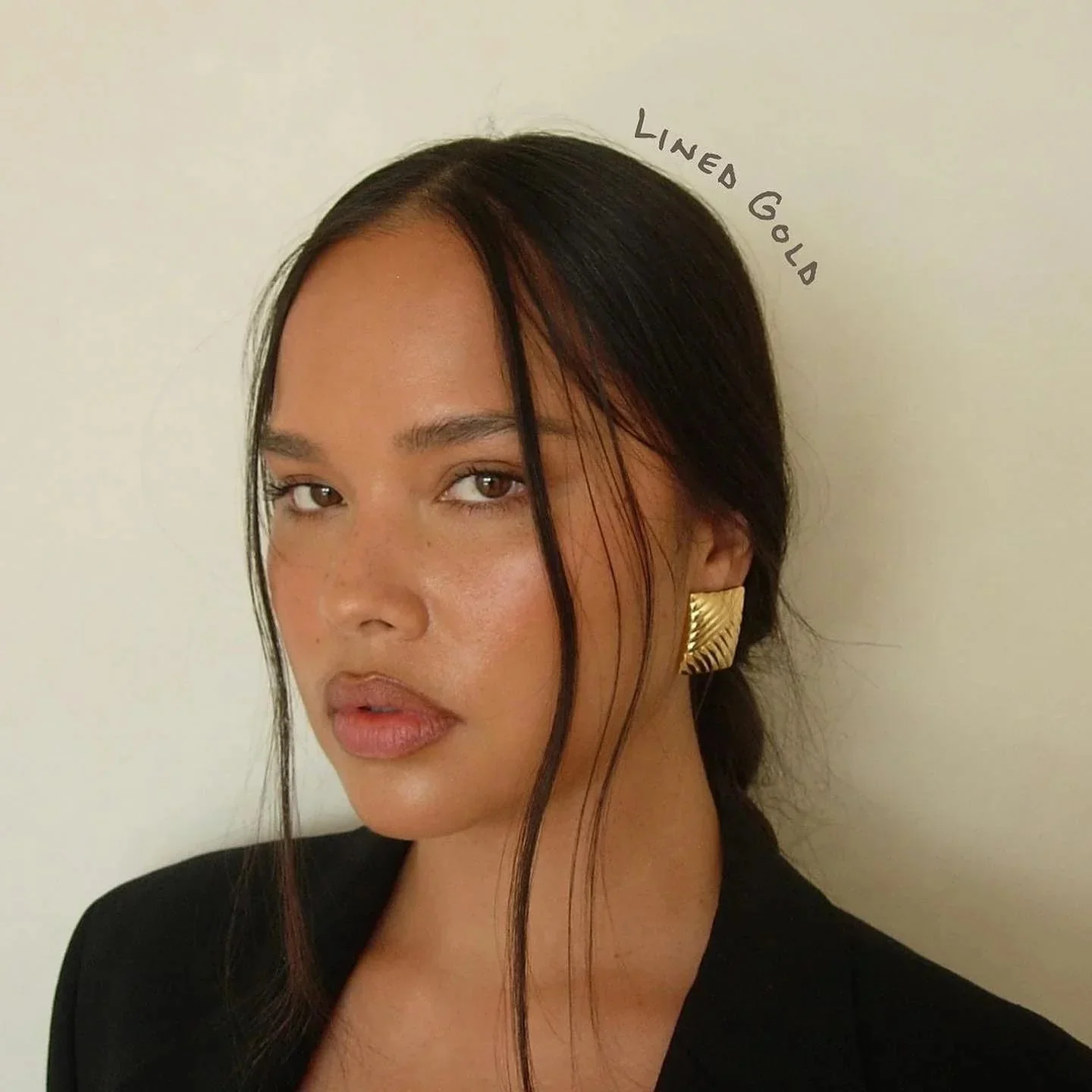 Elegant Textured Square Gold Earrings